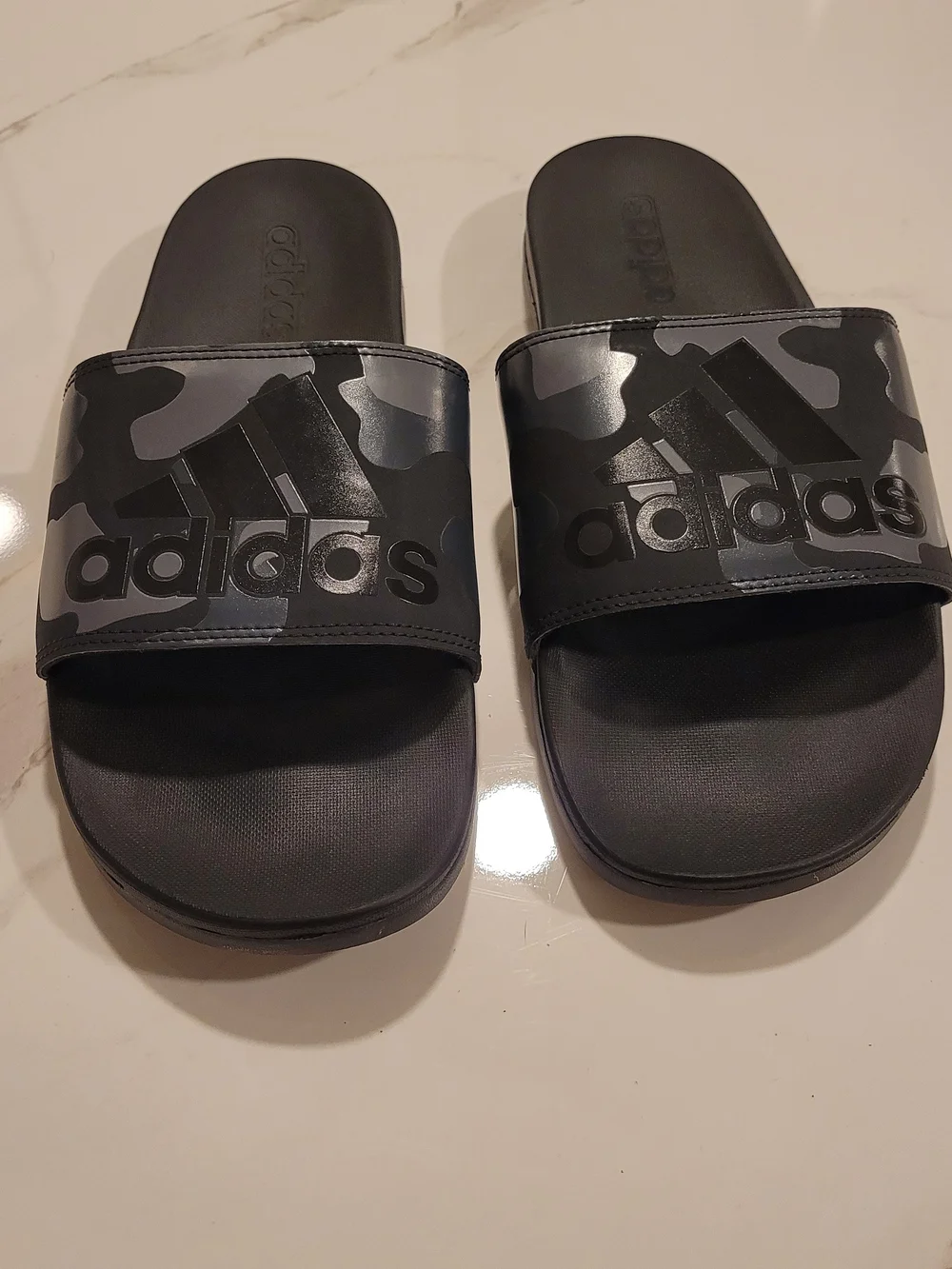 adidas Men's Black Camo Slides
